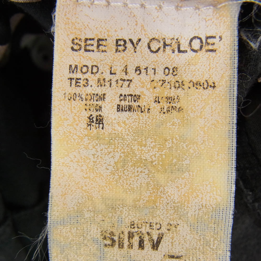 SEE BY CHLOE シーバイクロエ ロゴプリント 半袖 Tシャツ ブラック系 42【中古】