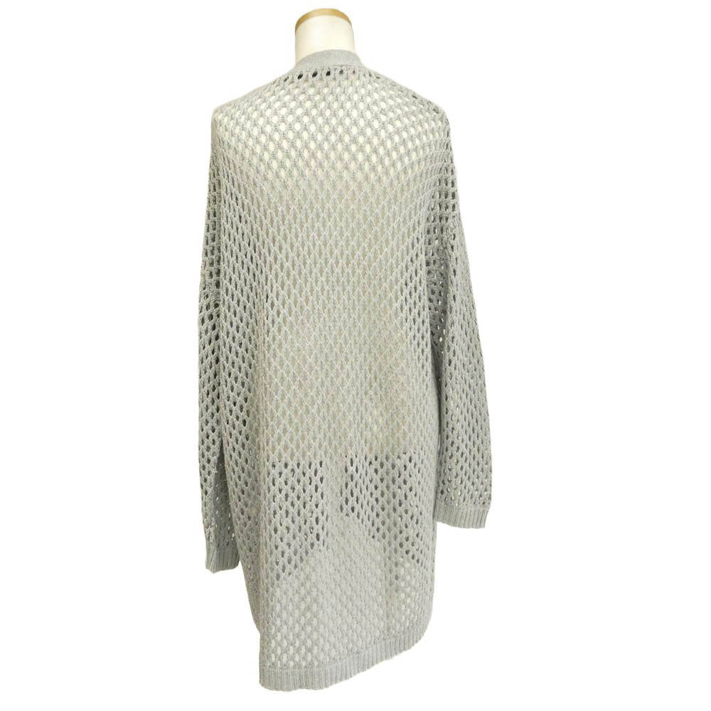 ミズイロインド 1-229611 mesh knitting wide CD メッシュ 透かし編み ニット ワイド カーディガン グレー系【中古】