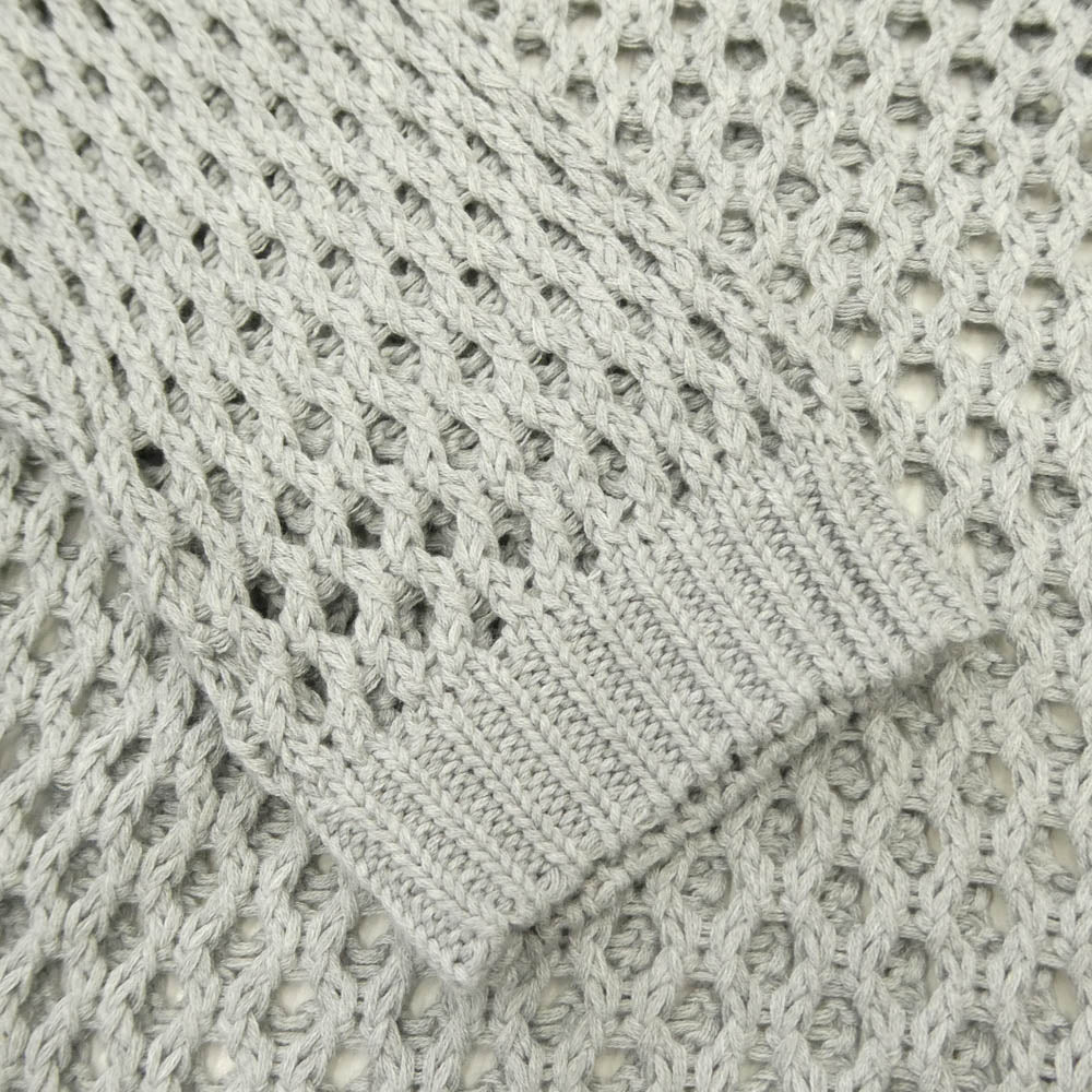 ミズイロインド 1-229611 mesh knitting wide CD メッシュ 透かし編み ニット ワイド カーディガン グレー系【中古】