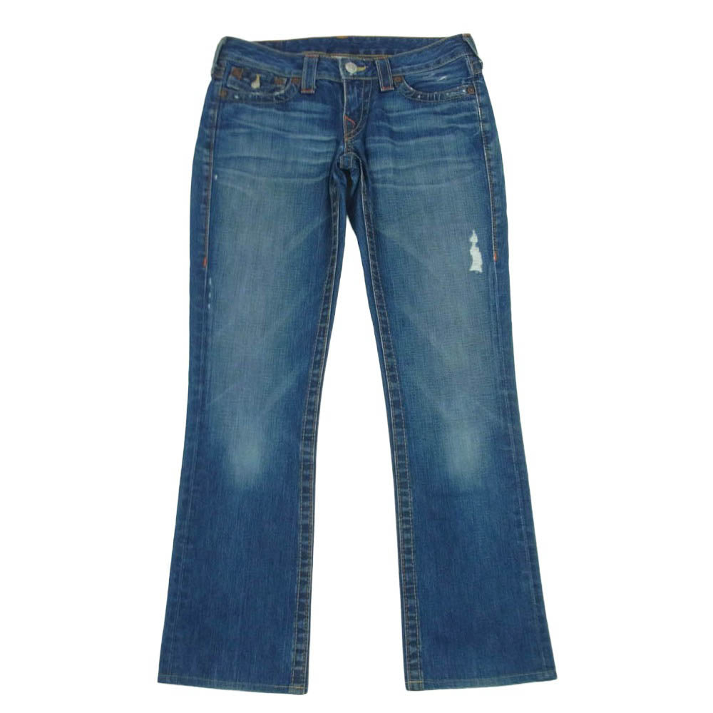 TRUE RELIGION トゥルーレリジョン 24-572OM USA製 ローライズ 加工 デニム パンツ インディゴブルー系 27【中古】
