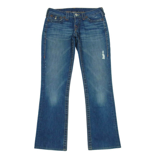 TRUE RELIGION トゥルーレリジョン 24-572OM USA製 ローライズ 加工 デニム パンツ インディゴブルー系 27【中古】