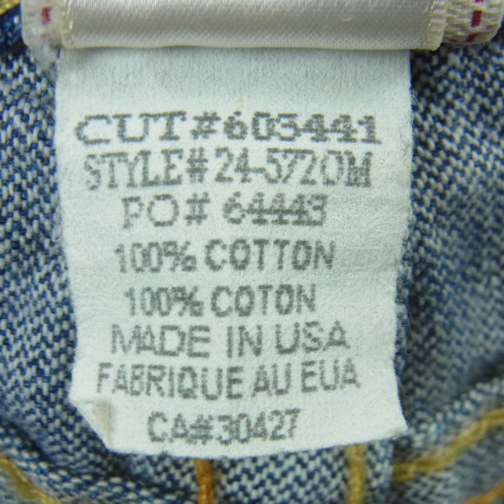 TRUE RELIGION トゥルーレリジョン 24-572OM USA製 ローライズ 加工 デニム パンツ インディゴブルー系 27【中古】