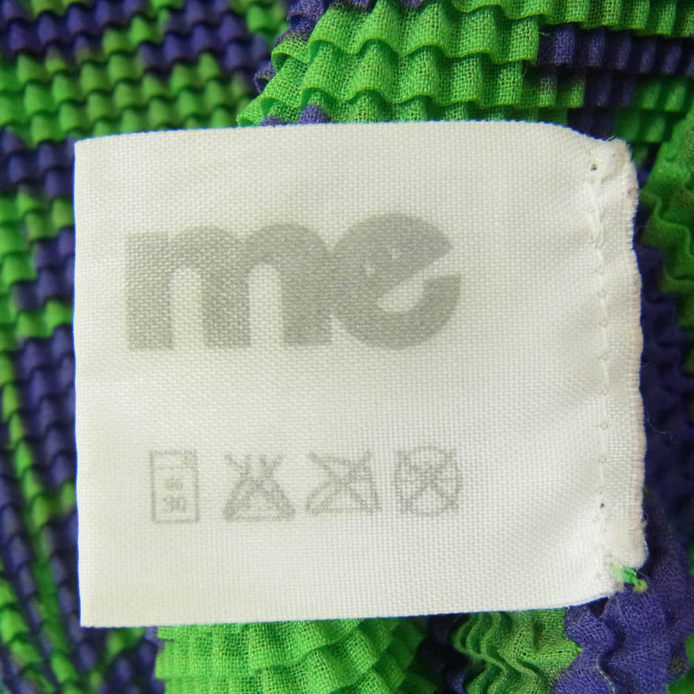 me ISSEY MIYAKE ミー イッセイミヤケ MI71FR712 ボックスプリーツ 総柄 ノースリーブ カットソー グリーン系 サイズ表記無【中古】