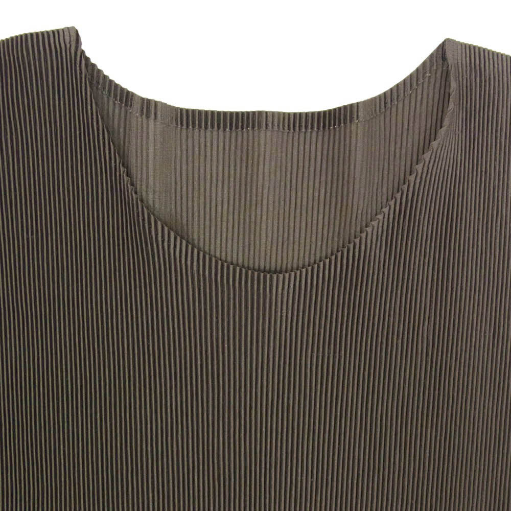 PLEATS PLEASE プリーツプリーズ イッセイミヤケ PP31-FK402 プリーツ加工 細プリーツ カットソー 半袖 ブラウン系 3【中古】