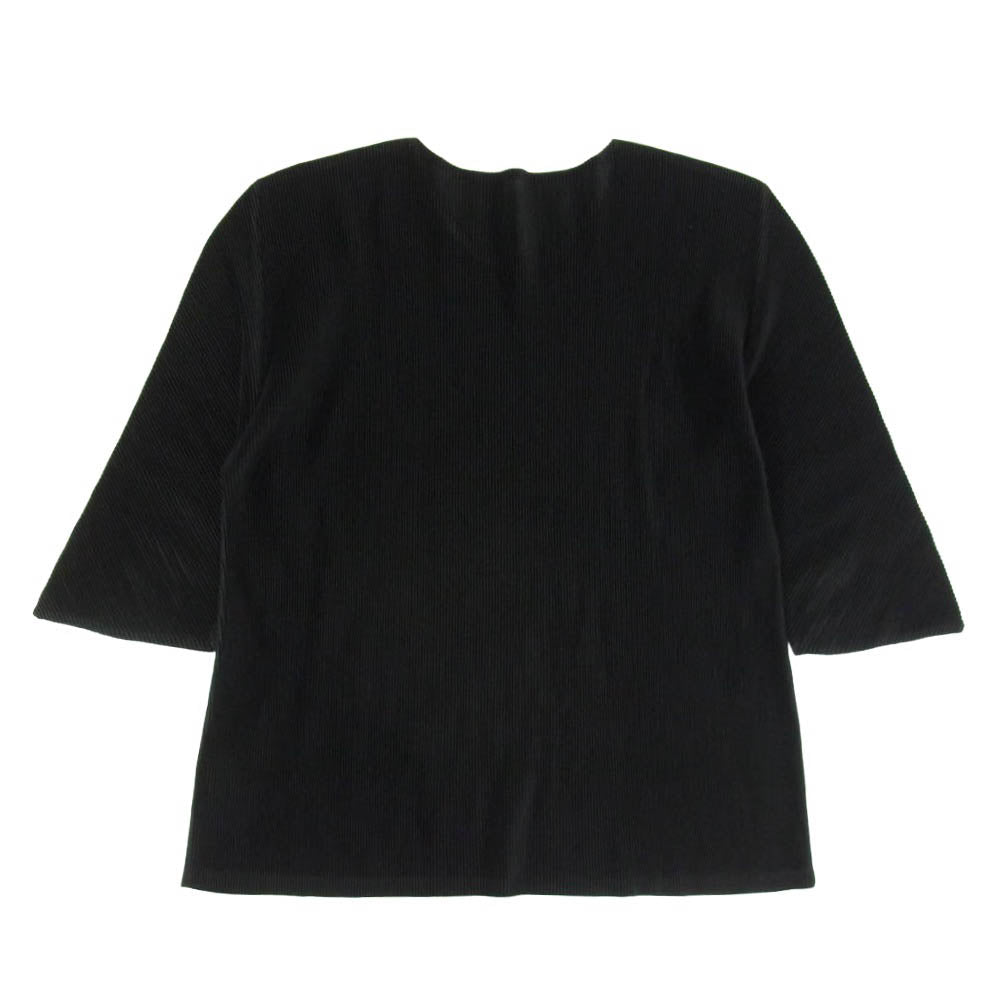 PLEATS PLEASE プリーツプリーズ イッセイミヤケ PP02FK103 プリーツ加工 細プリーツ 七分袖 カットソー ブラック系 3【中古】