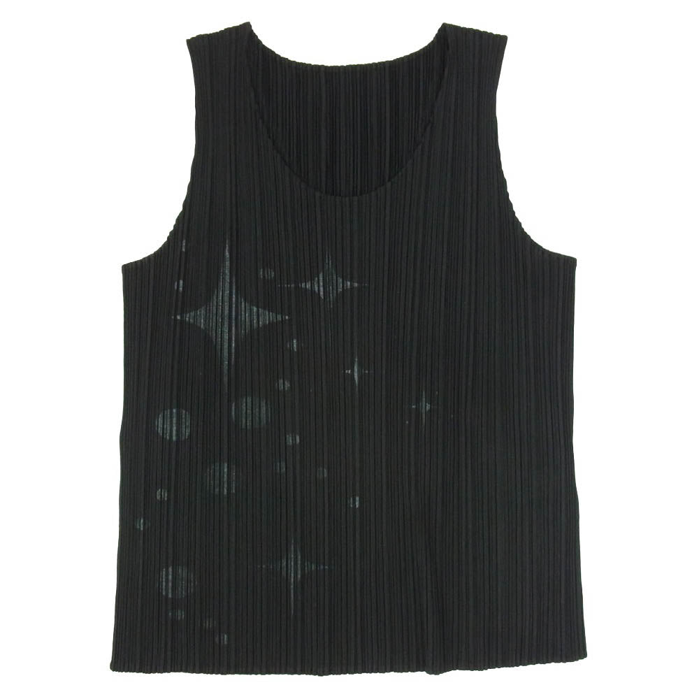 PLEATS PLEASE プリーツプリーズ イッセイミヤケ PP51-JK751 プリーツ加工 星屑 天の川 ノースリーブ カットソー ブラック系 3【中古】