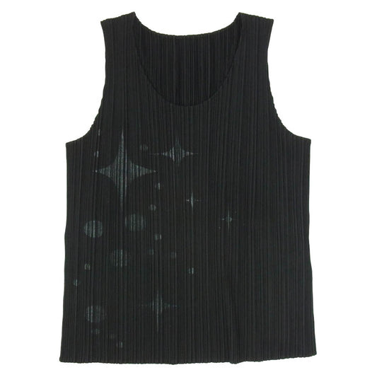 PLEATS PLEASE プリーツプリーズ イッセイミヤケ PP51-JK751 プリーツ加工 星屑 天の川 ノースリーブ カットソー ブラック系 3【中古】