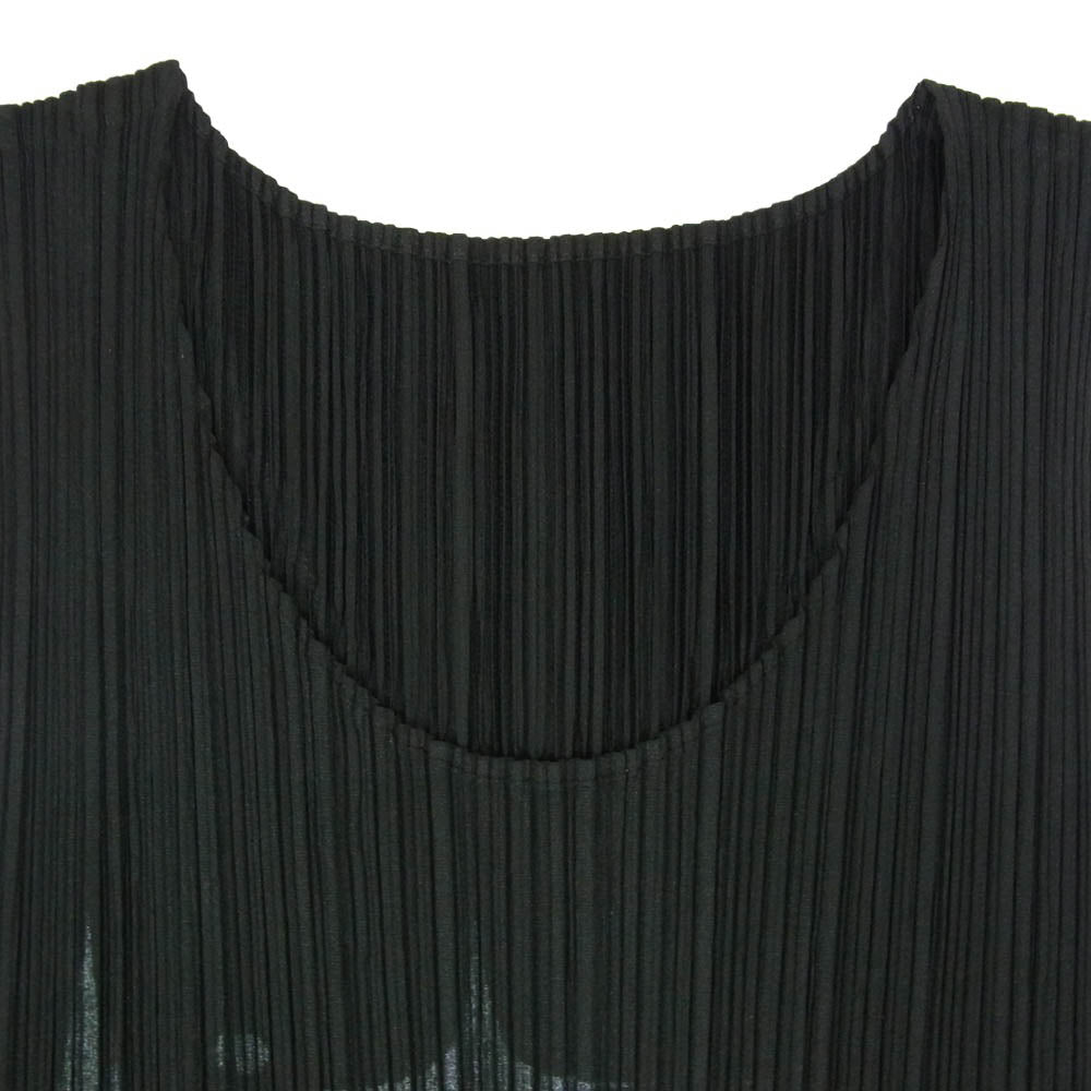 PLEATS PLEASE プリーツプリーズ イッセイミヤケ PP51-JK751 プリーツ加工 星屑 天の川 ノースリーブ カットソー ブラック系 3【中古】