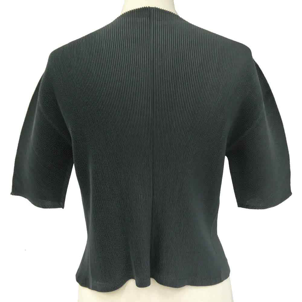 PLEATS PLEASE プリーツプリーズ イッセイミヤケ PP21FO303 プリーツ加工 細プリーツ カーディガン 半袖 グレー系 3【中古】