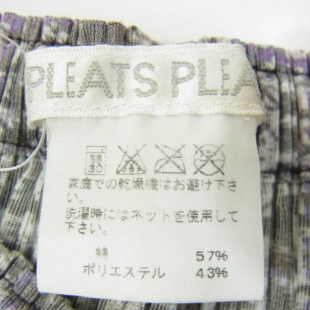 PLEATS PLEASE プリーツプリーズ イッセイミヤケ PP83-JF452 プリーツ加工 千鳥格子 ハーフ ショート パンツ グレー系 3【中古】