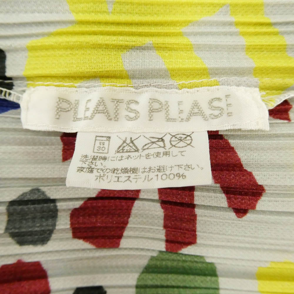PLEATS PLEASE プリーツプリーズ イッセイミヤケ PP31-JK981 プリーツ加工 花柄 フラワー ノースリーブ カットソー マルチカラー系 3【中古】