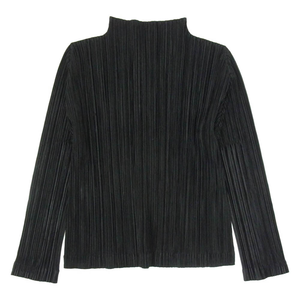 PLEATS PLEASE プリーツプリーズ イッセイミヤケ PP83-JK207 プリーツ加工 起毛 ボトルネック カットソー 長袖 ブラック系 3【中古】