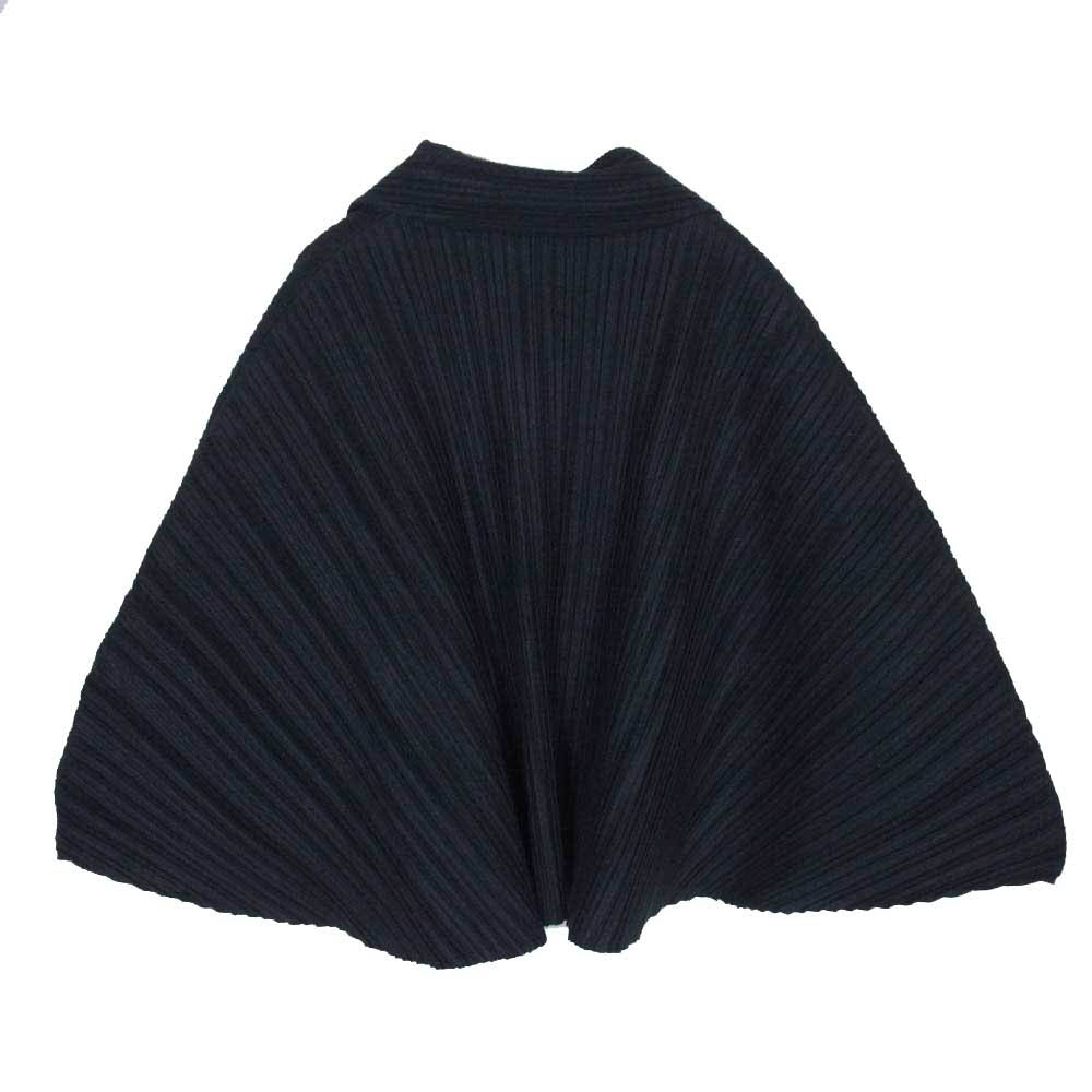 PLEATS PLEASE プリーツプリーズ イッセイミヤケ PP23-JA631 プリーツ加工 フェルト ライク ポンチョ ジャケット ブラック系 2【中古】