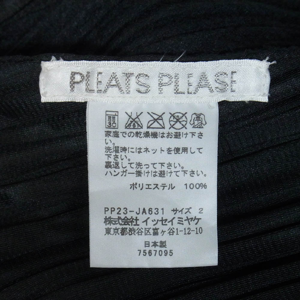 PLEATS PLEASE プリーツプリーズ イッセイミヤケ PP23-JA631 プリーツ加工 フェルト ライク ポンチョ ジャケット ブラック系 2【中古】