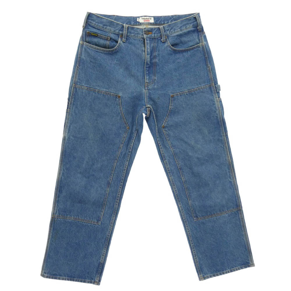 Supreme シュプリーム Timberland ティンバーランド 21SS × Timberland ティンバーランド Double Knee Painter Pant ダブルニー ペインター デニム パンツ ブルー系 34【中古】