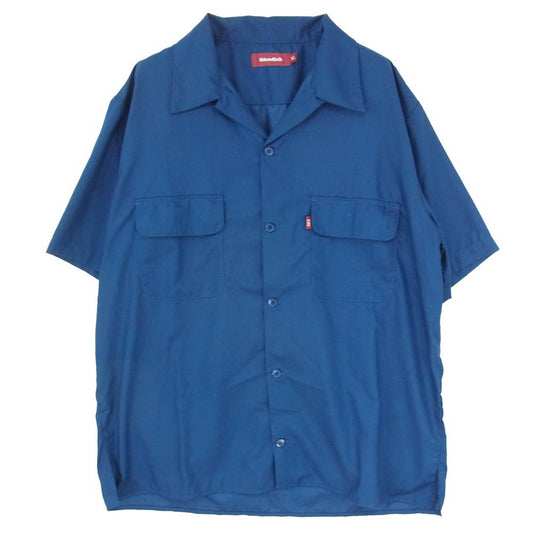 HideandSeek ハイドアンドシーク S/S SHIRT オープンカラー 開襟 半袖 ワーク シャツ ブルー系 XL【中古】