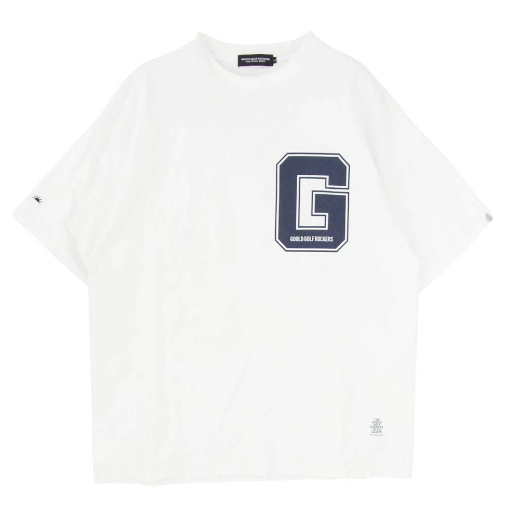 ゴールドゴルフロッカーズ フロント バック ロゴ プリント Tシャツ 半袖カットソー ホワイト系 L【中古】