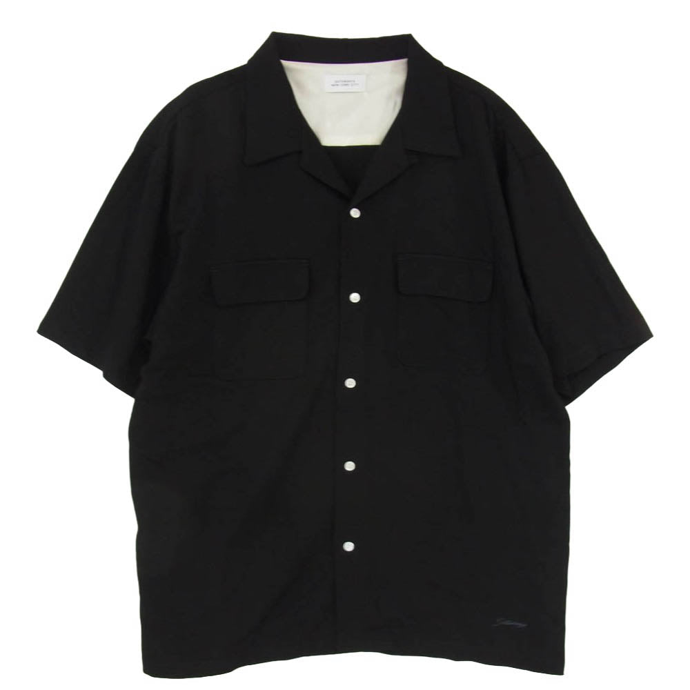サタデーズ ニューヨークシティ BTG-53010-A Solid Rayon Open Collar Shirt ソリッド レーヨン オープンカラー 開襟 半袖 シャツ ブラック系 XL【中古】