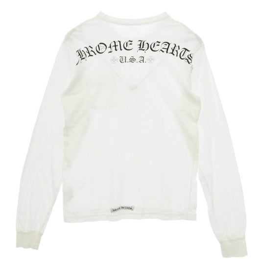 CHROME HEARTS クロムハーツ（原本無） ARCH Logo USA L/S アーチロゴ プリント 長袖 Tシャツ カットソー ホワイト系 M【中古】