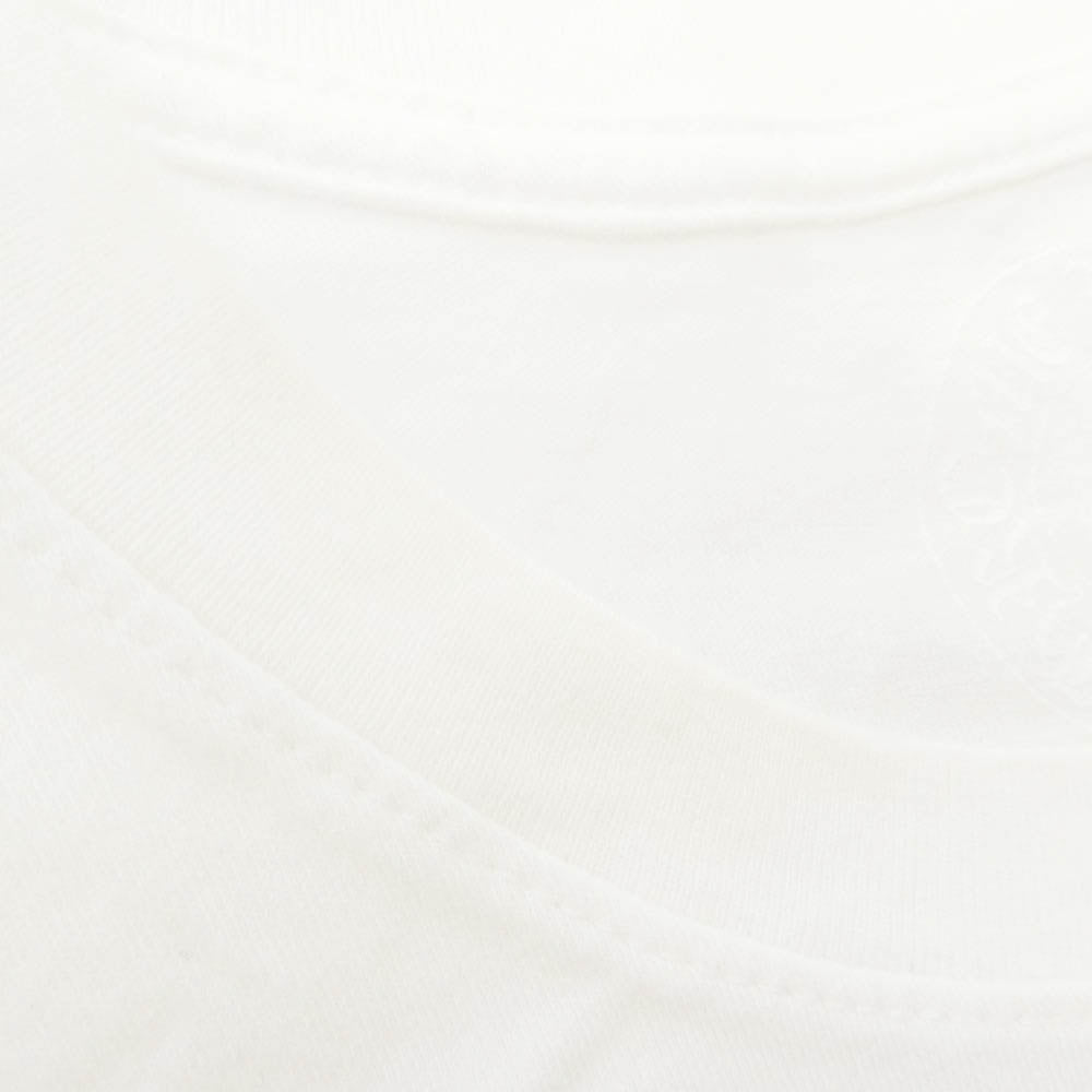 CHROME HEARTS クロムハーツ（原本無） MADE IN HOLLYWOOD VERTICAL LOGO TEE メイドインハリウッド ヴァーティカル ロゴ クルーネック ポケット 長袖 Tシャツ ロングスリーブ カットソー ホワイト系 M【中古】