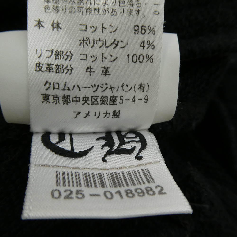 CHROME HEARTS クロムハーツ（原本無） Y NOT CHプラス レザーパッチ付き スウェット ハーフ パンツ ブラック系 M【中古】