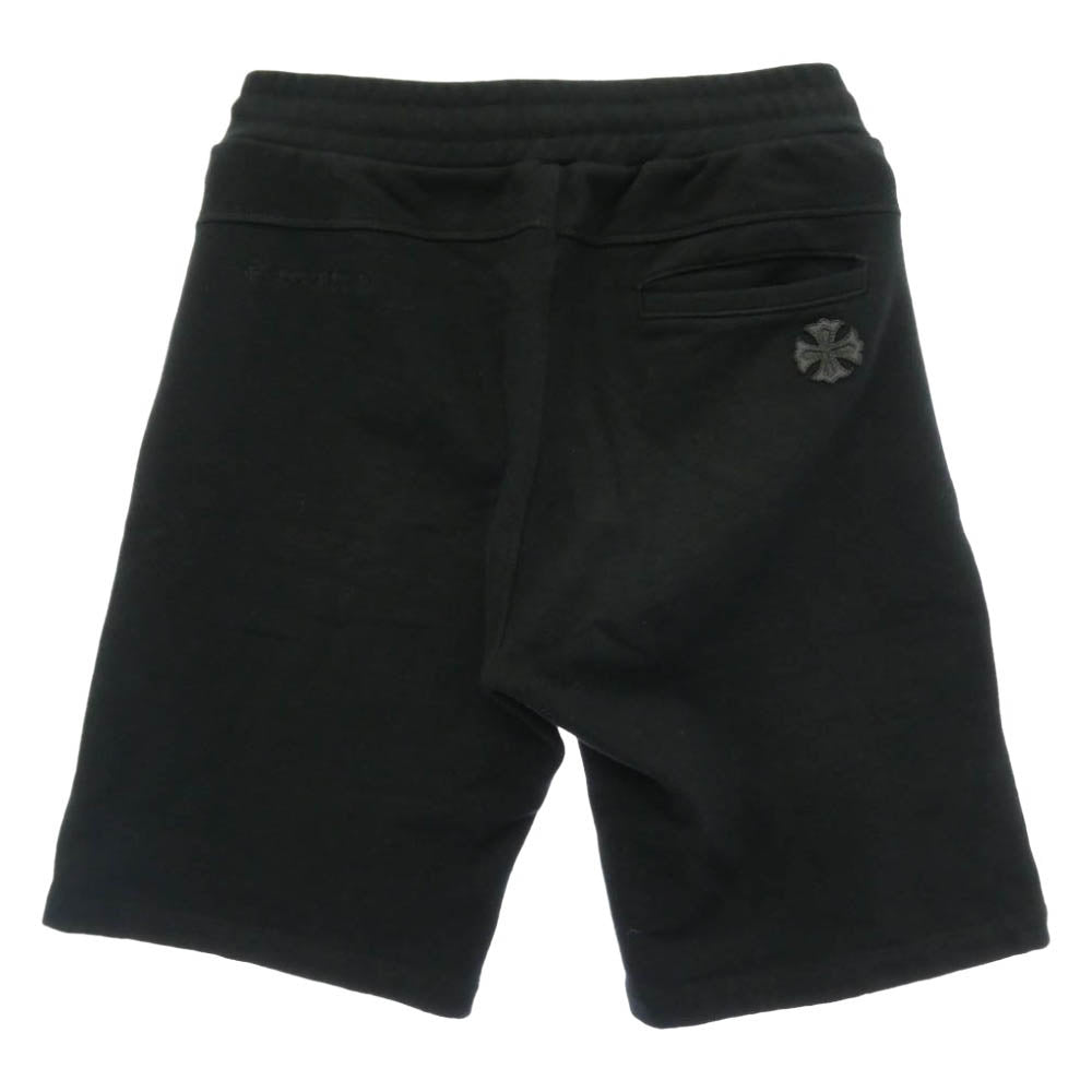 CHROME HEARTS クロムハーツ（原本無） Y NOT CHプラス レザーパッチ付き スウェット ハーフ パンツ ブラック系 M【中古】