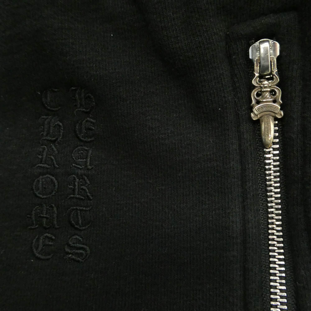 CHROME HEARTS クロムハーツ（原本無） Y NOT CHプラス レザーパッチ付き スウェット ハーフ パンツ ブラック系 M【中古】
