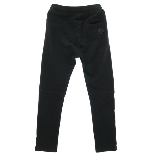 CHROME HEARTS クロムハーツ（原本無） Y NOT CHプラス レザーパッチ付き スウェット パンツ ブラック系 S【中古】