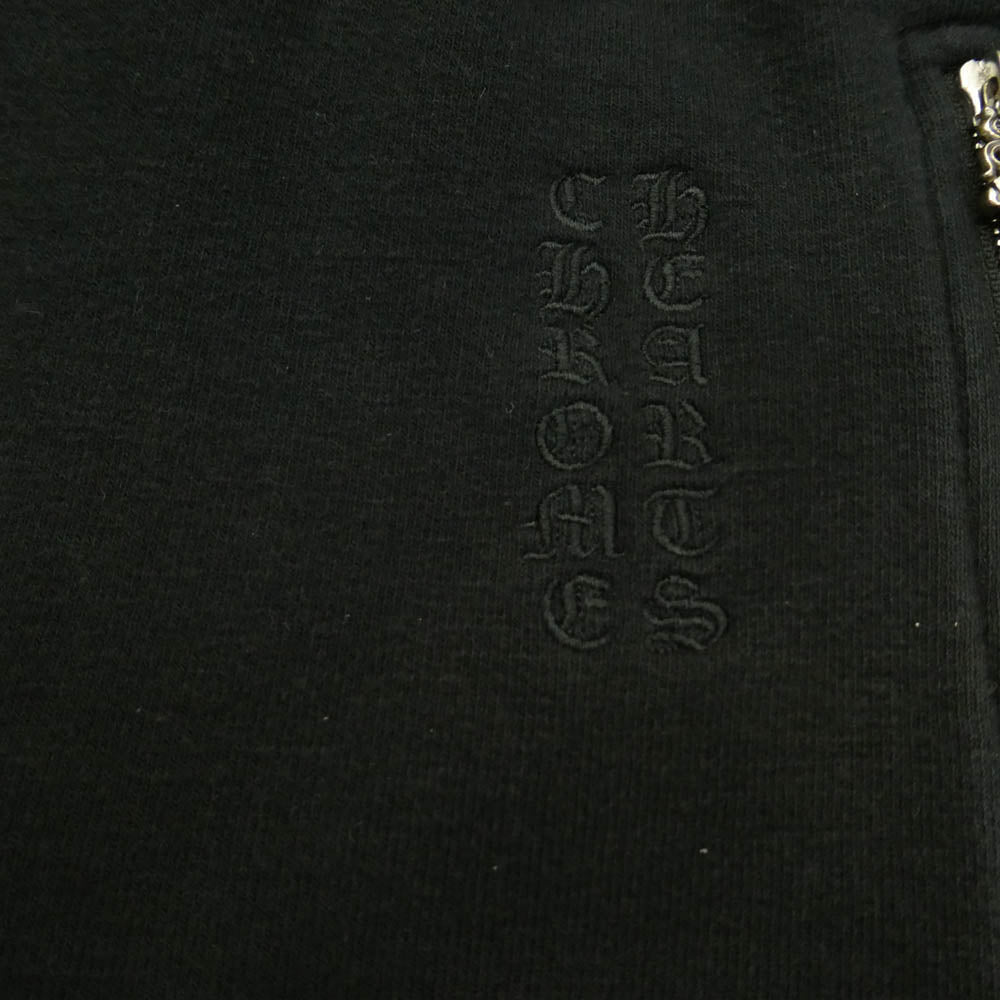 CHROME HEARTS クロムハーツ（原本無） Y NOT CHプラス レザーパッチ付き スウェット パンツ ブラック系 S【中古】