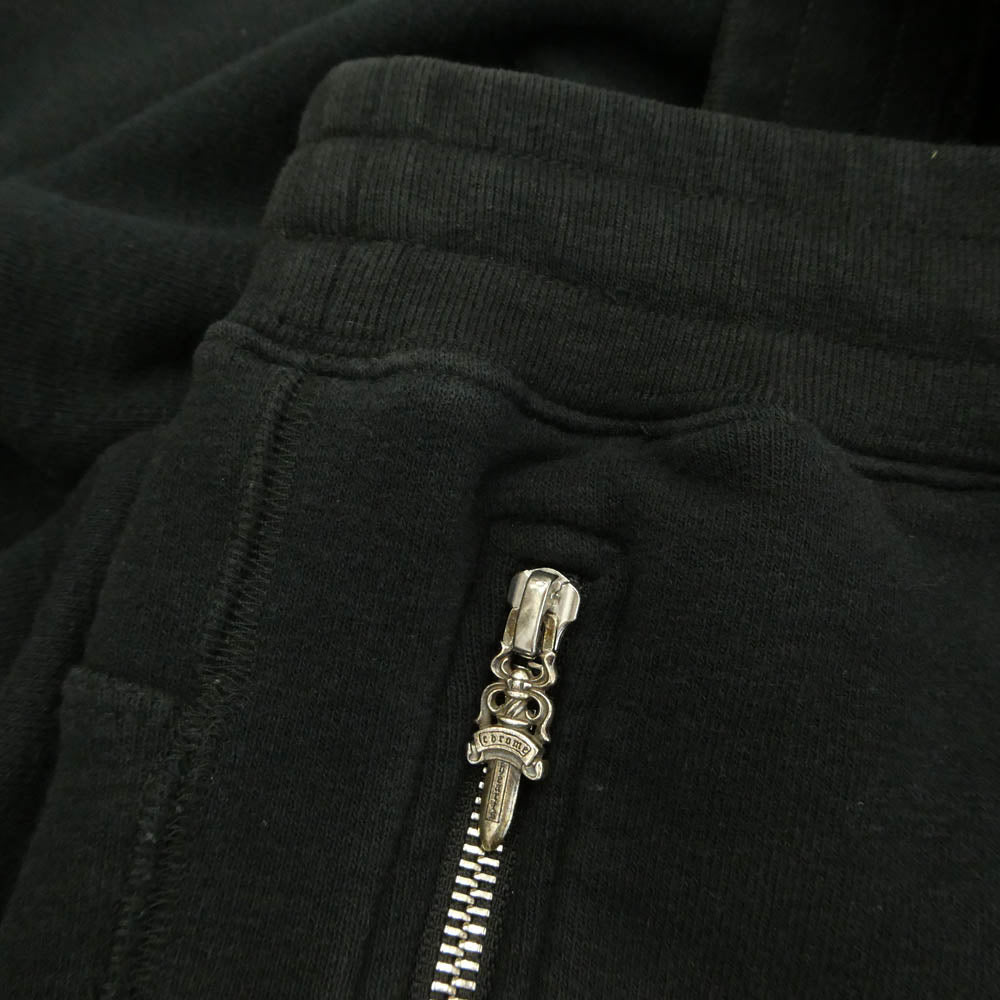 CHROME HEARTS クロムハーツ（原本無） Y NOT CHプラス レザーパッチ付き スウェット パンツ ブラック系 S【中古】