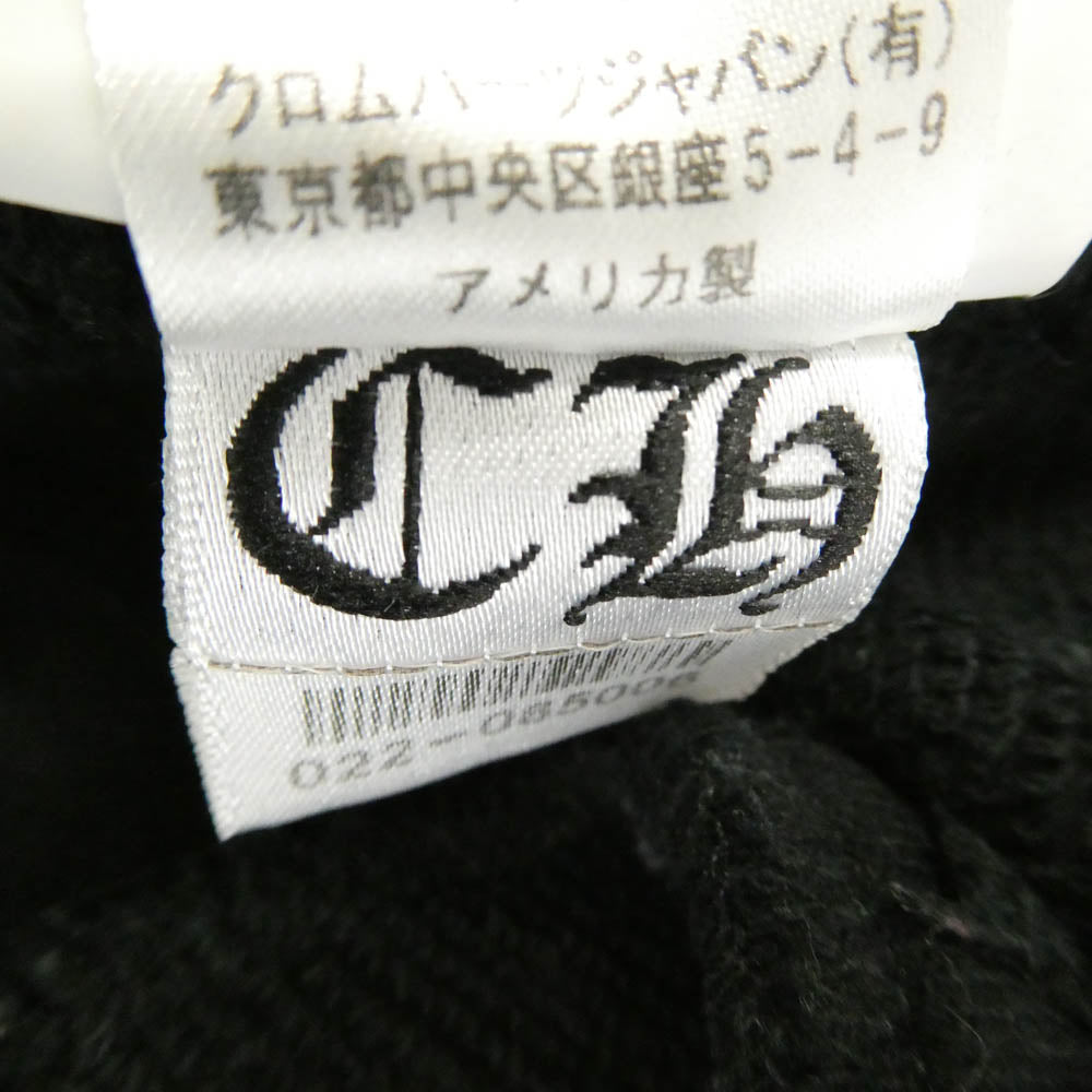 CHROME HEARTS クロムハーツ（原本無） Y NOT CHプラス レザーパッチ付き スウェット パンツ ブラック系 S【中古】