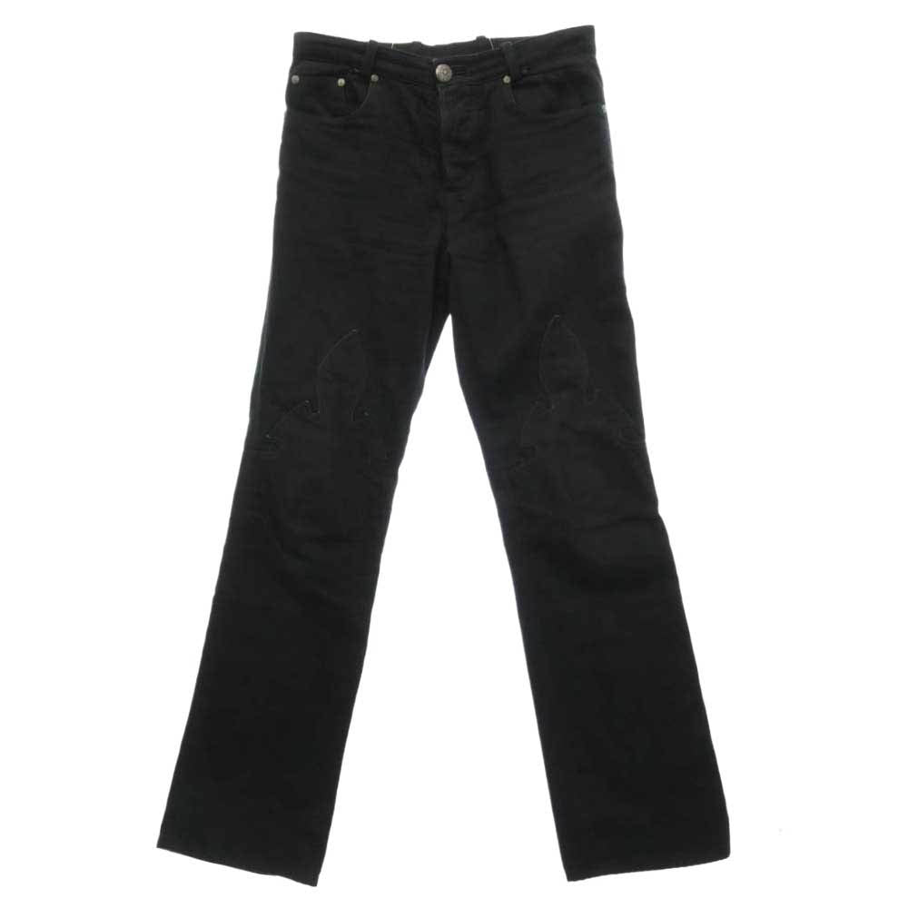 CHROME HEARTS クロムハーツ（原本無） OLD FLEURKNEE DNM PANTS オールド フレアニー デニム パンツ ブラック系 30【中古】
