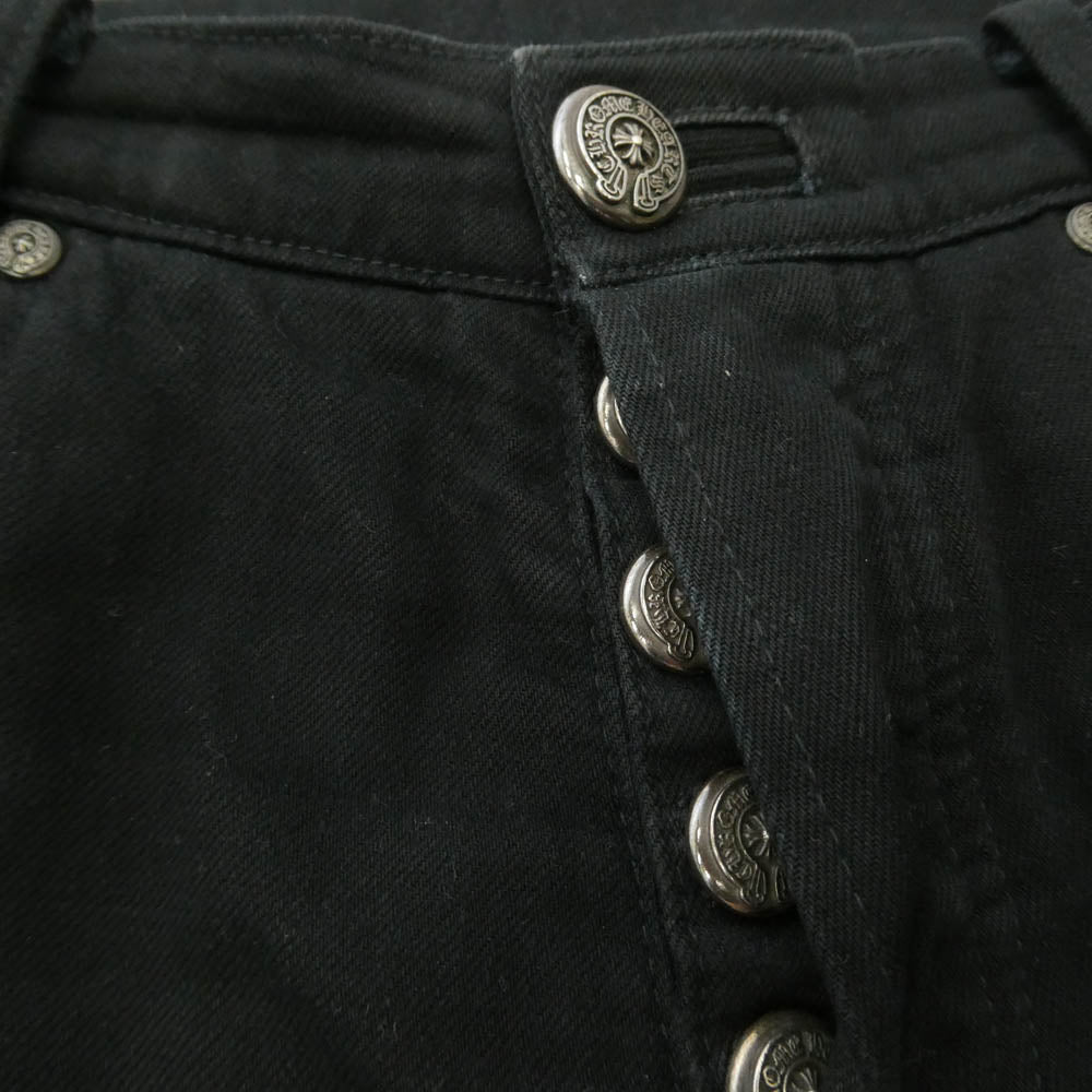 CHROME HEARTS クロムハーツ（原本無） OLD FLEURKNEE DNM PANTS オールド フレアニー デニム パンツ ブラック系 30【中古】