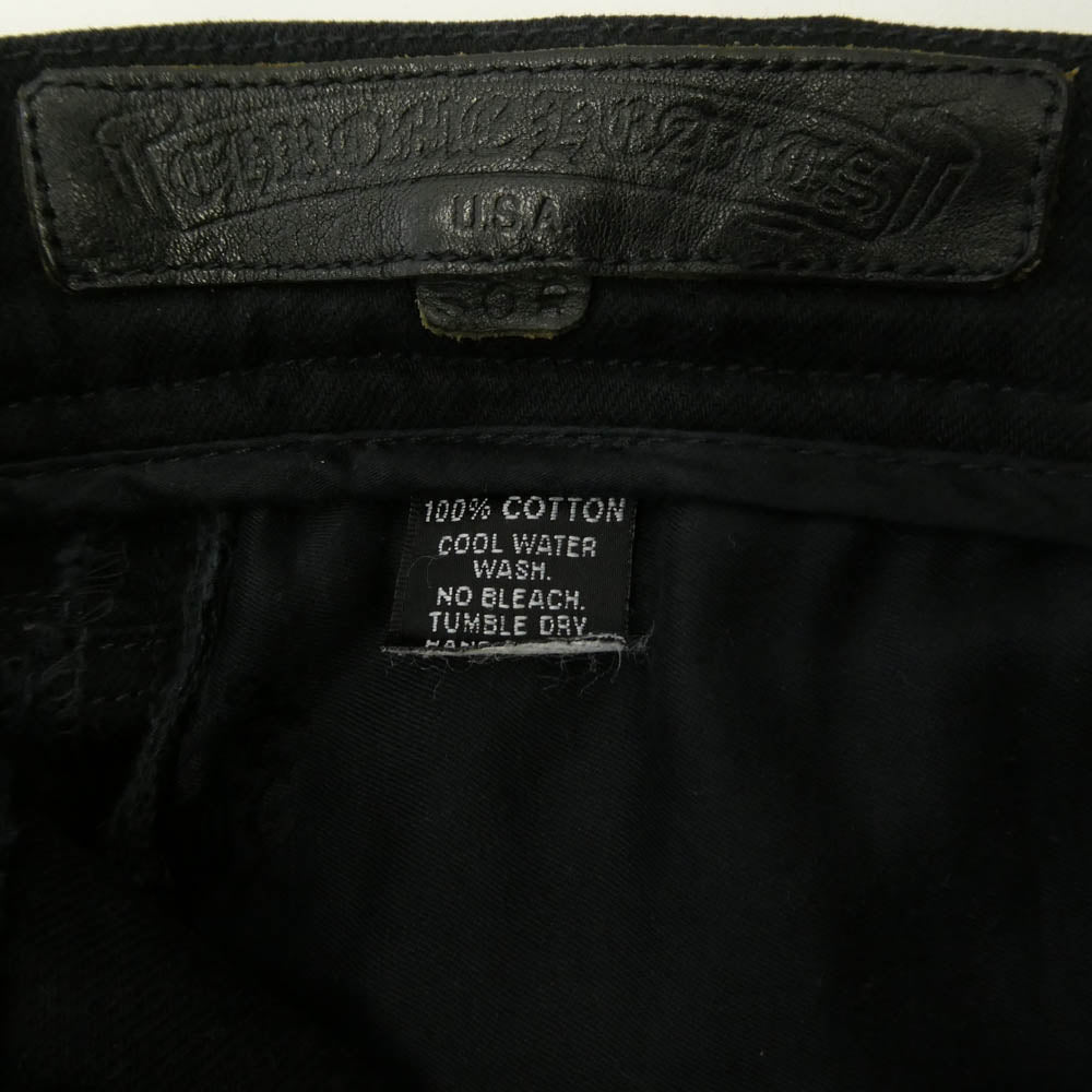CHROME HEARTS クロムハーツ（原本無） OLD FLEURKNEE DNM PANTS オールド フレアニー デニム パンツ ブラック系 30【中古】