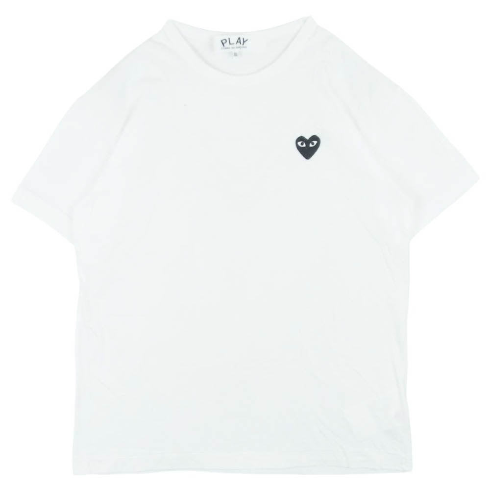 PLAY COMME des GARCONS プレイコムデギャルソン AX-T064 T-Shirt With Black Emblem ハート ロゴ 半袖 Tシャツ カットソー ホワイト系 XXL【中古】