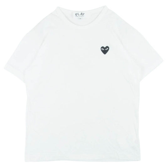 PLAY COMME des GARCONS プレイコムデギャルソン AX-T064 T-Shirt With Black Emblem ハート ロゴ 半袖 Tシャツ カットソー ホワイト系 XXL【中古】