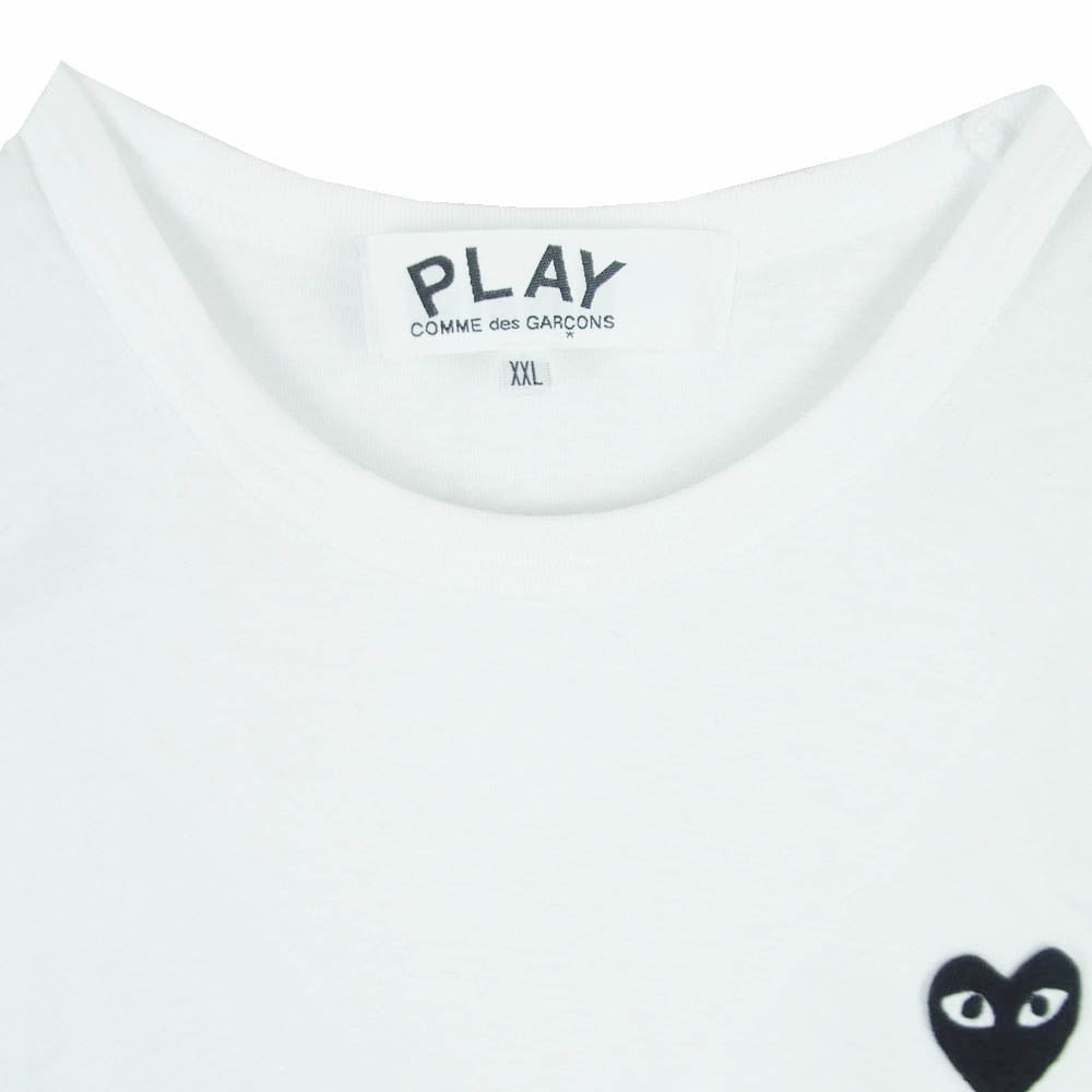 PLAY COMME des GARCONS プレイコムデギャルソン AX-T064 T-Shirt With Black Emblem ハート ロゴ 半袖 Tシャツ カットソー ホワイト系 XXL【中古】