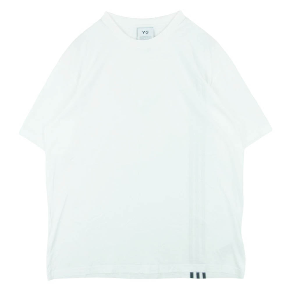 Y-3 Yohji Yamamoto ワイスリー ヨウジヤマモト H16335 M 3 STP SS TEE バック 3ストライプ 半袖 Tシャツ ホワイト系 XL【中古】