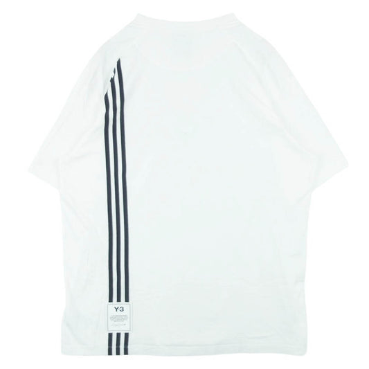 Y-3 Yohji Yamamoto ワイスリー ヨウジヤマモト H16335 M 3 STP SS TEE バック 3ストライプ 半袖 Tシャツ ホワイト系 XL【中古】