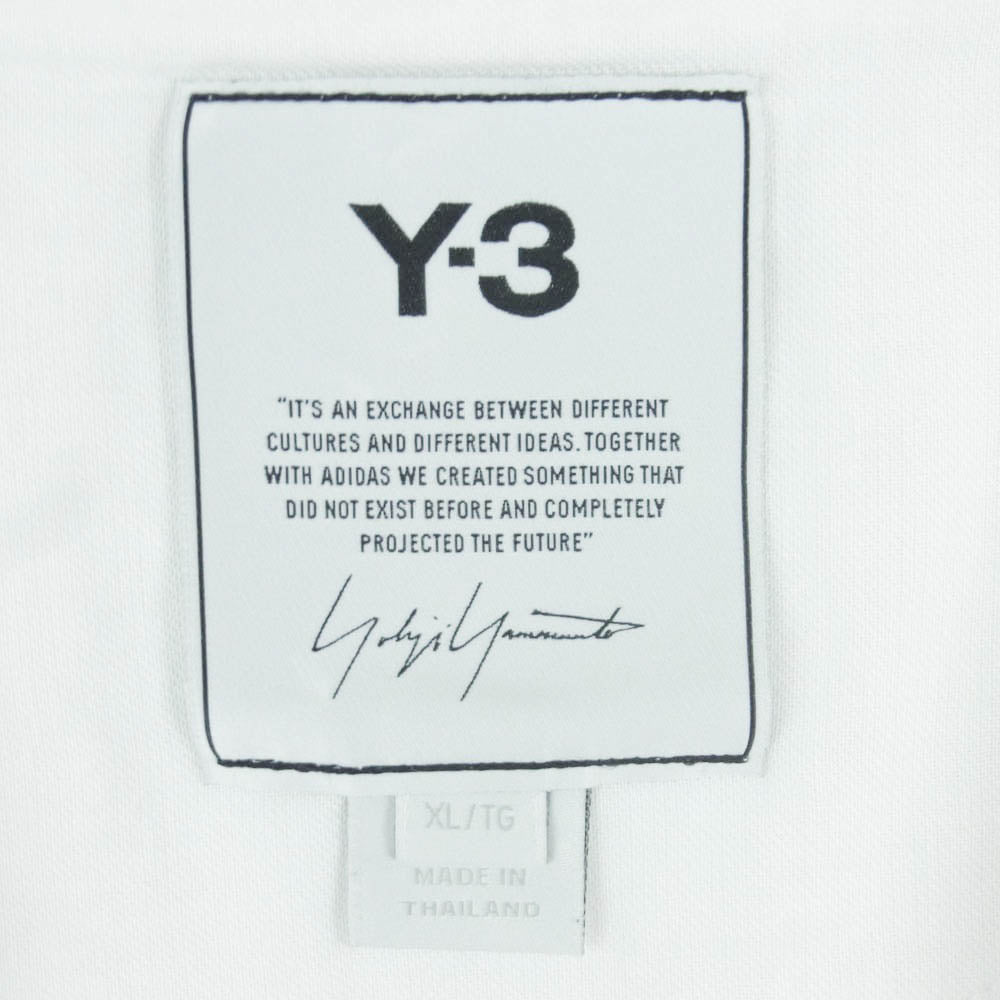 Y-3 Yohji Yamamoto ワイスリー ヨウジヤマモト H16335 M 3 STP SS TEE バック 3ストライプ 半袖 Tシャツ ホワイト系 XL【中古】