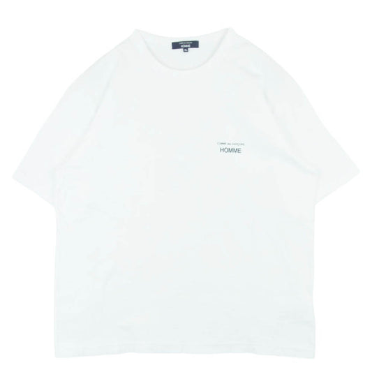 COMME des GARCONS HOMME コムデギャルソンオム HO-T101 Cotton Jersey Garment Print T-Shirts コットン ロゴ 半袖 Tシャツ カットソー ホワイト系 XL【中古】