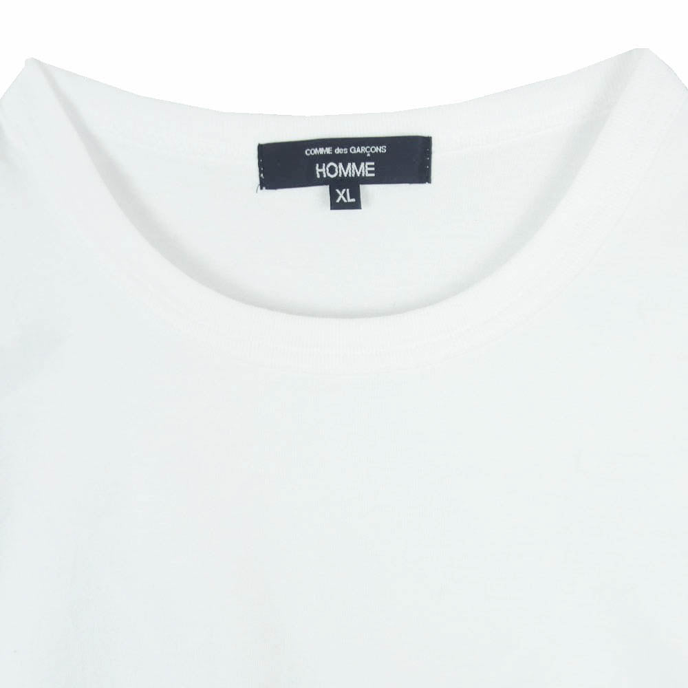 COMME des GARCONS HOMME コムデギャルソンオム HO-T101 Cotton Jersey Garment Print T-Shirts コットン ロゴ 半袖 Tシャツ カットソー ホワイト系 XL【中古】