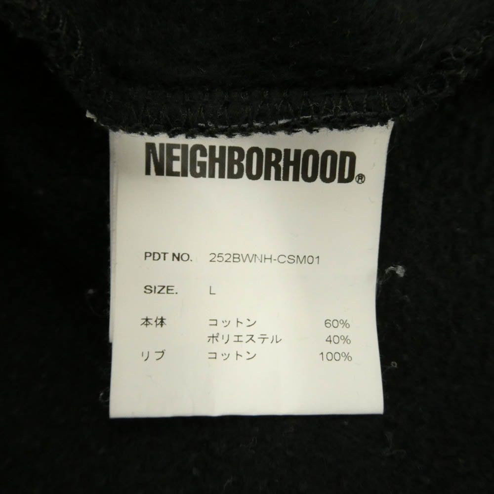 NEIGHBORHOOD ネイバーフッド 25AW 252BWNH-CSM01 SHELTECH WARM SWEAT SHIRT LS シェルテック ウォーム スウェット シャツ トレーナー ブラック系 L【中古】
