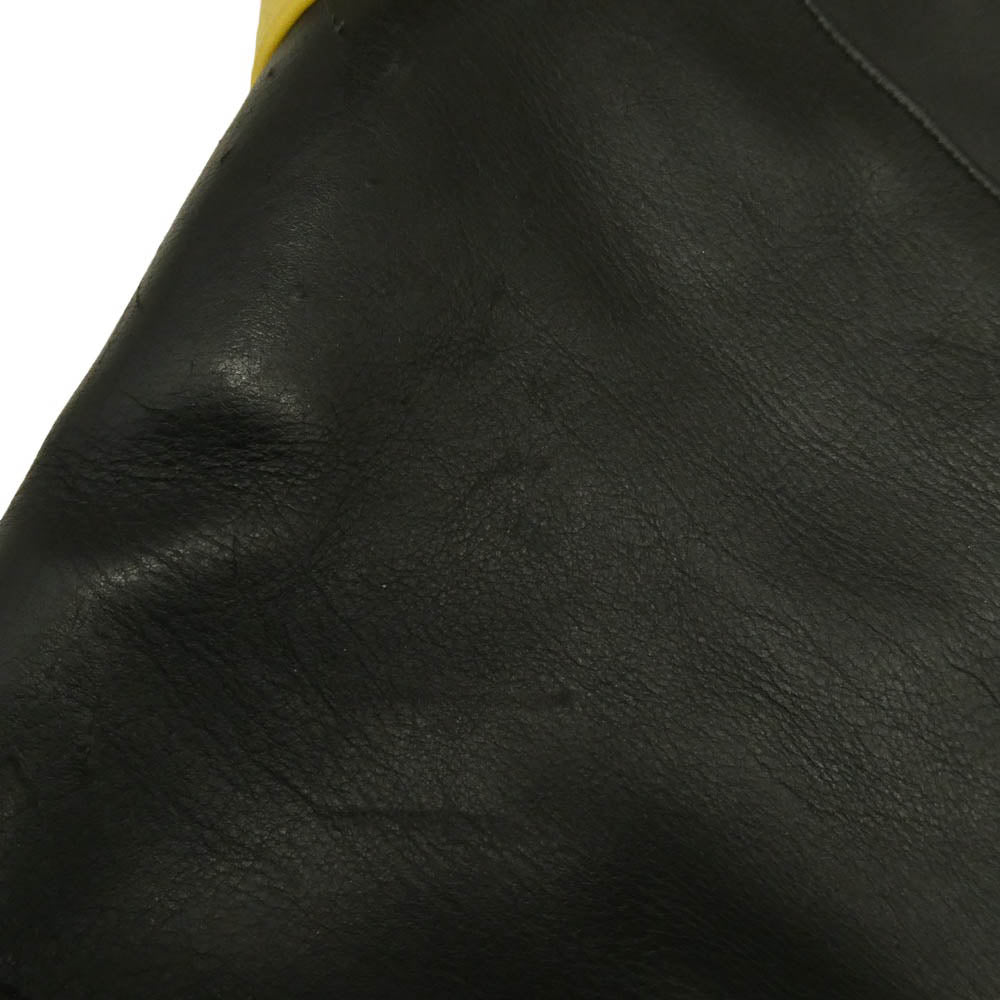 VANSON バンソン RJP ロゴ ワッペン ジップアップ シングル ライダース レザー ジャケット ブラック系 38【中古】