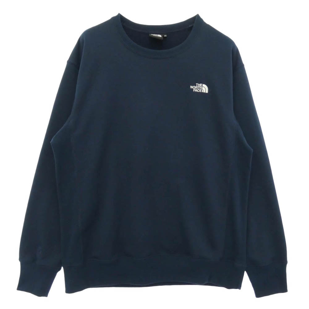 THE NORTH FACE ノースフェイス NT62238X SWEAT LG CREW 長袖 ロゴ刺繍 スウェット トレーナー ネイビー系 XL【中古】