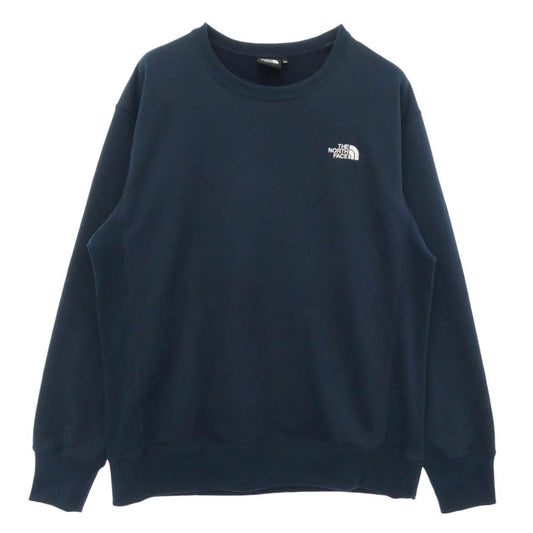 THE NORTH FACE ノースフェイス NT62238X SWEAT LG CREW 長袖 ロゴ刺繍 スウェット トレーナー ネイビー系 XL【中古】
