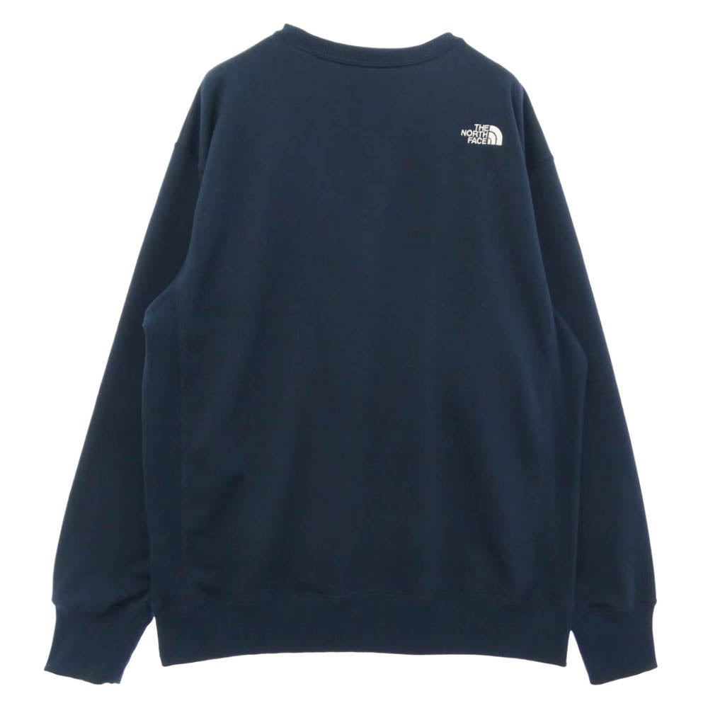 THE NORTH FACE ノースフェイス NT62238X SWEAT LG CREW 長袖 ロゴ刺繍 スウェット トレーナー ネイビー系 XL【中古】