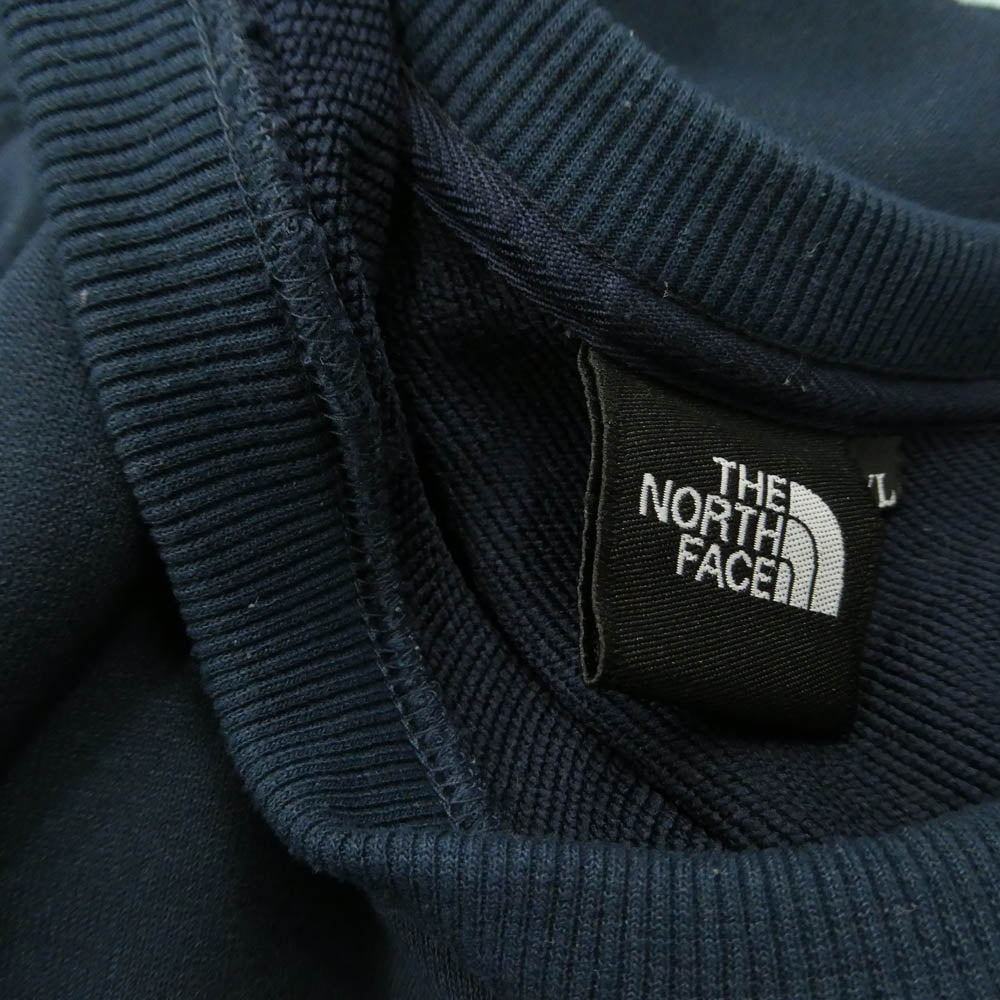 THE NORTH FACE ノースフェイス NT62238X SWEAT LG CREW 長袖 ロゴ刺繍 スウェット トレーナー ネイビー系 XL【中古】