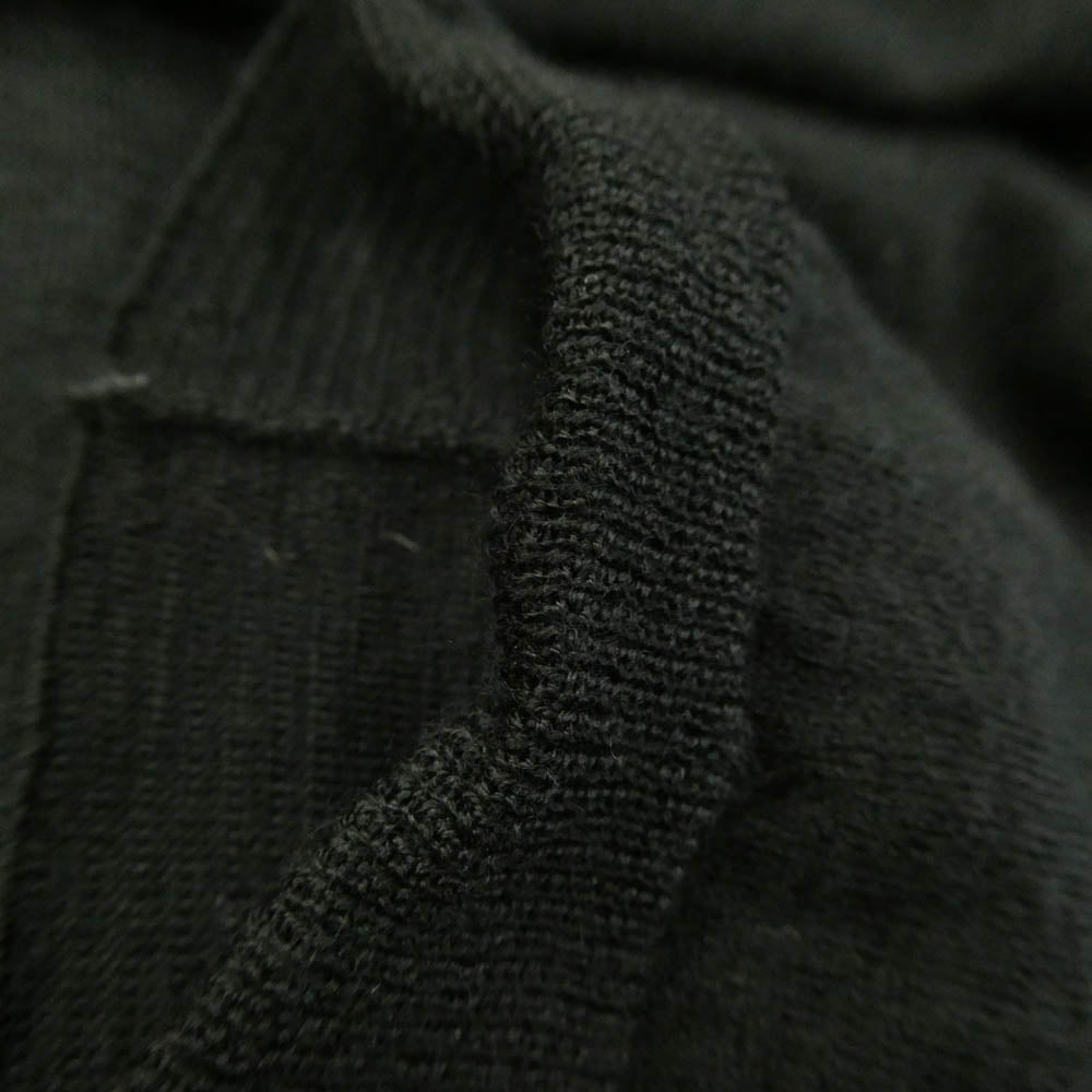 MONCLER モンクレール 22AW H20919C00029 ロゴ ワッペン ハイゲージ ウール クルーネック ニットセーター ブラック系 L【中古】