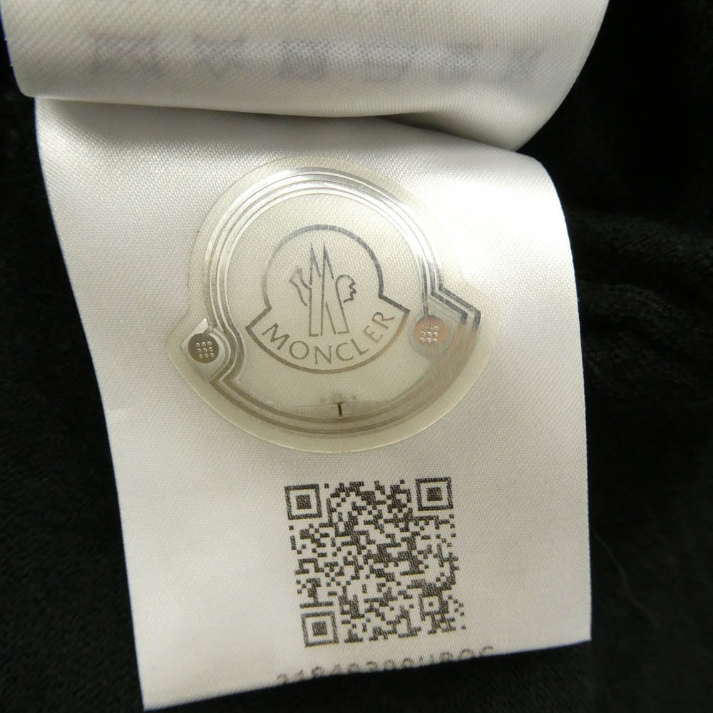 MONCLER モンクレール 22AW H20919C00029 ロゴ ワッペン ハイゲージ ウール クルーネック ニットセーター ブラック系 L【中古】